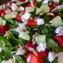 Summer Salad: Spinach, Strawberries, and Sunflower Seeds