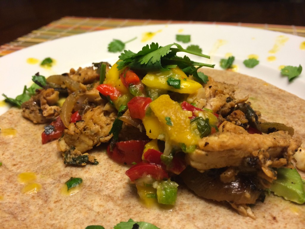 Tilapia Fajita and Mango Salsa