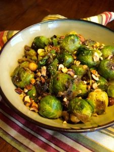 Brussels Sprouts , Caramelized Onions, and Filberts