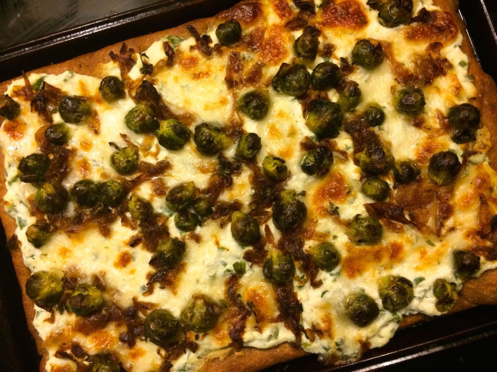 Caramelized Onion and Brussels Sprouts Pizza | #pkway