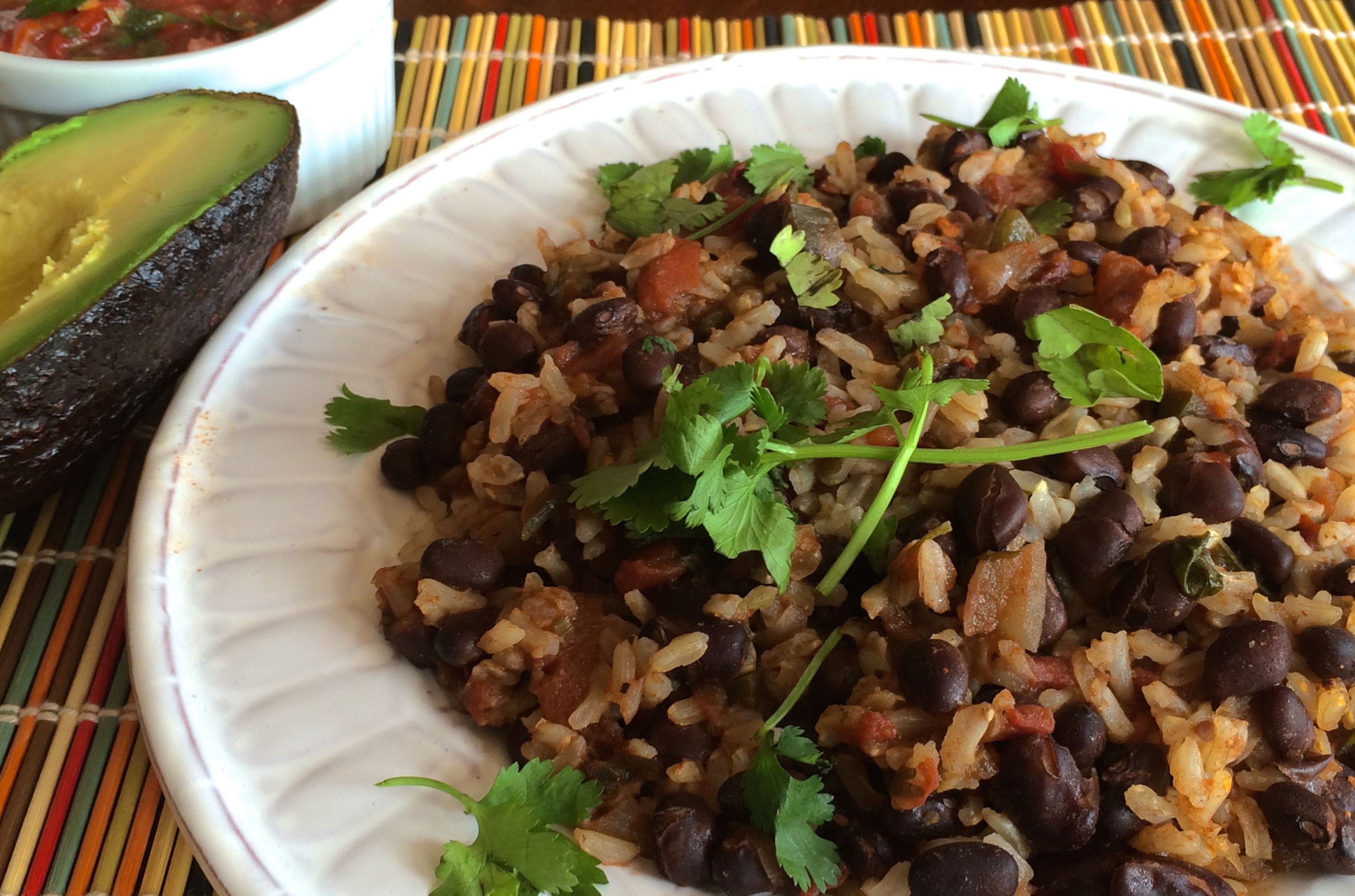 Brown Rice and Black Beans | #pkway