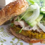 Falafel burger with tahini